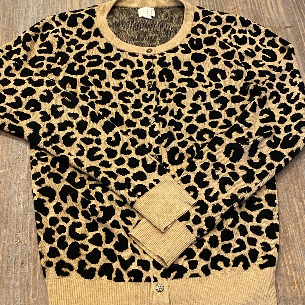 A . New . Day cheetah cardigan